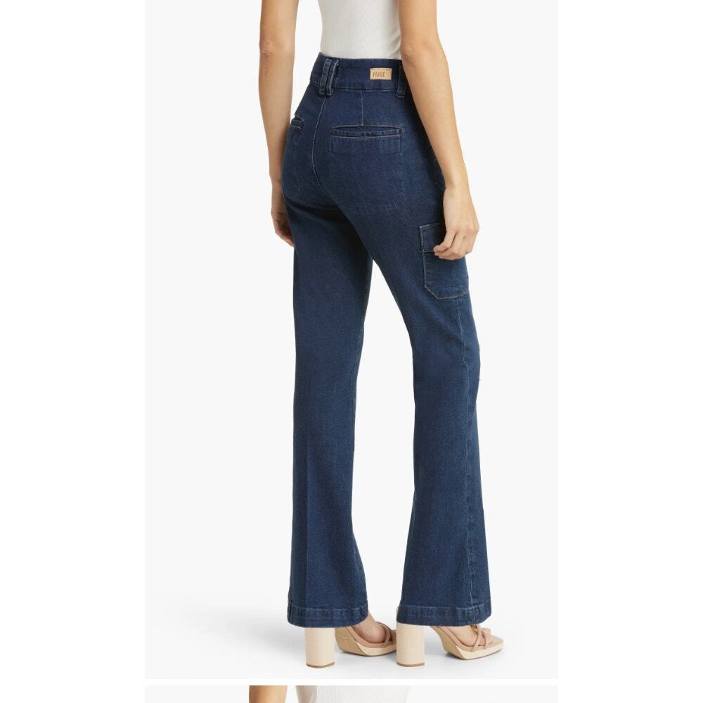 Paige Dion Cargo Pocket Trouser Flare Denim Jeans Size 27 (Gracie Lou)